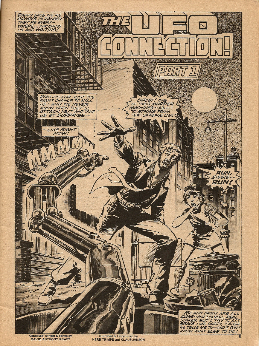 Splash page from Marvel Preview presents The UFO Connection, by David Kraft, Herb