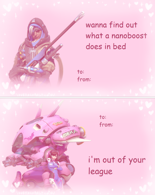 ask-ihop-hanzo:ask-subway-mei:ubercharge:overwatch valentine’s day cards. getting them done early be