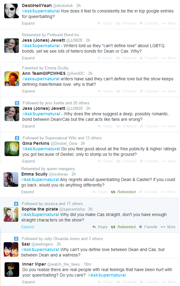 coolator:  deancasotp:  Some gems from the #AskSupernatural tag    damn