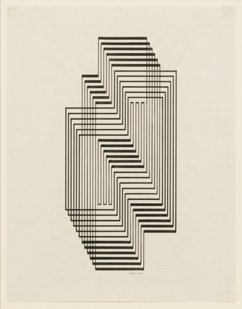 spacecamp1:Josef Albers, Study for Graphic Tectonic (Ascension), 1941, 56.2 s 43.5 cm.