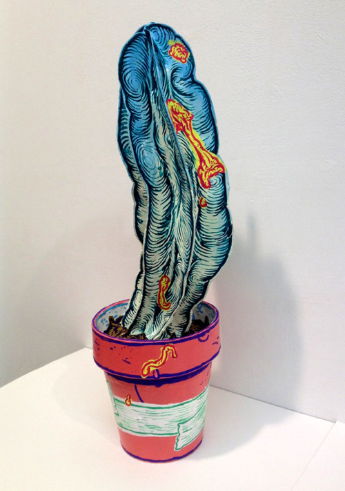 frequencebariole:  Taylor McKimens - sculpture - painted paper cuts - cactus