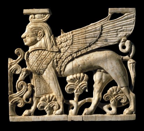 Phoenician depiction of a sphinx made of ivory.  Depictions of them were not solely restricted to Eg
