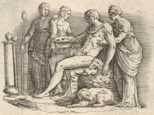 Subjects after antique cameos from an etching by Battista FrancoItalian (from Venice), 16th centuryM