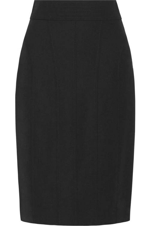 Wool-blend pencil skirt