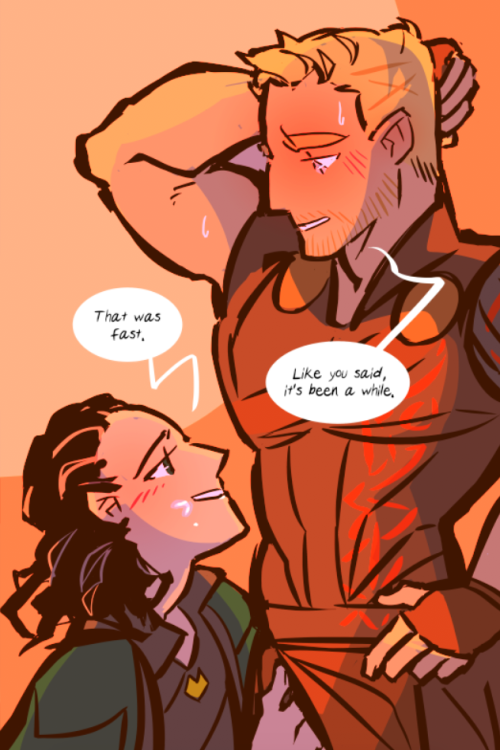 lohkaydraws:  That blowjob Loki was talking about…Followup to this: link
