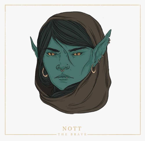 denatonia: officialukulele: Nott the brave [ID: A digital headshot portrait of Nott from Critical Ro