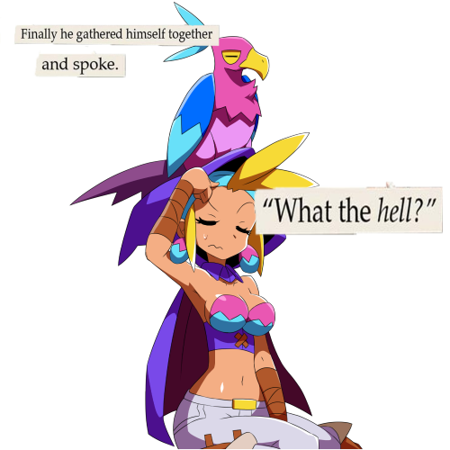 goldeaglefire1:Shantae + Troubled Birds pt. 1because troubled birds captions are hilarious and I don