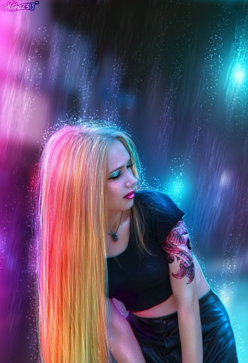 In the Rain (photomanipulation)  Nisha 2313 www.artstation.com/artwork/6a02Jn