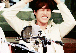 kynsoo-deactivated20130918:  kai trying to do aegyo but he ended up bursting out