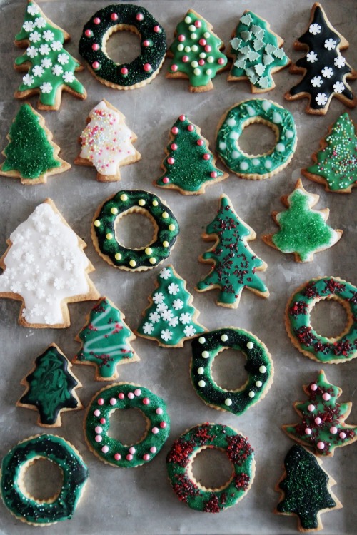 confectionerybliss:Christmas Tree Forest Cookies &amp; Mailänderli - Milanese Cookies 