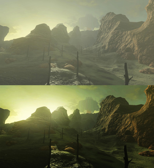 The new Zelda game looks incredible, really.But there’s this fog-thing that somewhat hinders the mood, in my opinion.I’m sure the developers had valid reasons to use it (top pics), but I think it kinda ruins the game’s beautiful imagery, so I tried