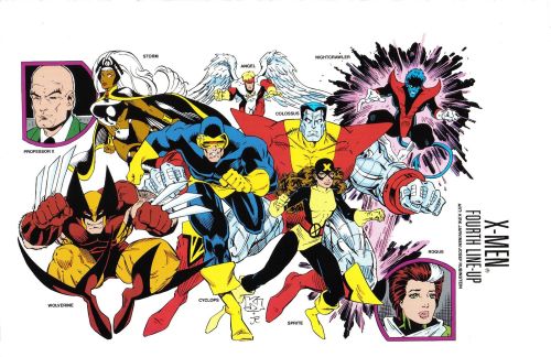 ungoliantschilde:  the X-Men Line-Ups (from the Marvel Universe Handbook) the First Line-Up was penciled by Ron Frenz. the Second Line-Up was penciled by Patrick Oliffe. the Third Line-Up was penciled by Dave Cockrum. the Fourth Line-Up was penciled by