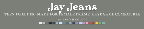 candysims4:candysims4:JAY JEANSA basic folded jeans.TEEN TO ELDER BASE GAME COMPATIBLE MADE 