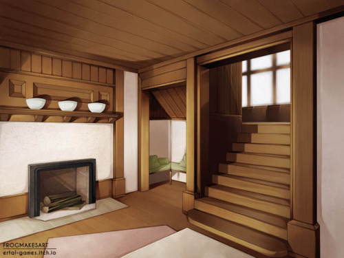 All the backgrounds I’ve painted for the yaoi visual novel A Hand in the Darkness. They were b
