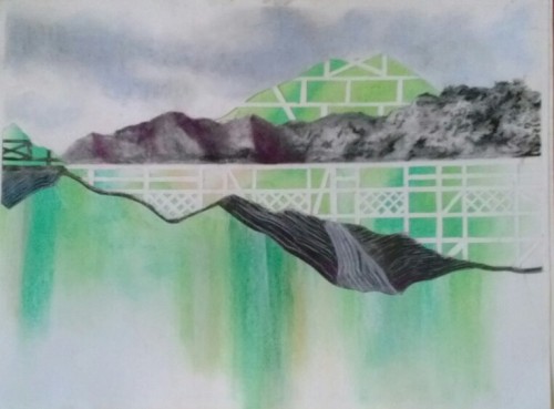 gabbylee-art:Google maps series for intermediate drawing. Based on a very colorful town in France