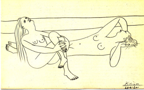 artist-picasso:Nudes in Reverie, 1920, Pablo Picasso