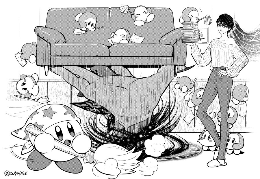 kirari-senpai: bayonetta and kirby Thanks to    artist : @ouya296    Source : twitter
