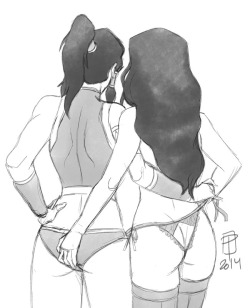 callmepo:Butt Buddies by CallMePoEnding the night with a fun little Korrasami sketch.  Night all!  reblogging cause they are just too dam hot! &lt; |D&rsquo;&ldquo;&rdquo;