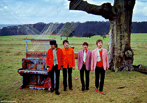 michonnegrimes:GEORGE HARRISON IN “STRAWBERRY FIELDS FOREVER” BY THE BEATLES (1967)