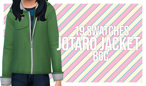 theweebsimmer: Jotaro Jacket Another jacket for kids ‘cause we need more variety in the g
