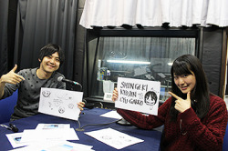 The 7th episode of the Attack on Titan: Junior High After School Radio Program featured Kaji Yuuki (Eren) and Ishikawa Yui (Mikasa) as guests for the first portion! Meanwhile, Hashizume Tomohisa (DJ Bertholt) drew his own character for his segment of