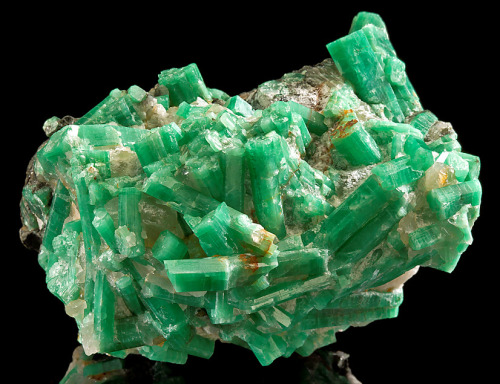 fuckyeahmineralogy: Beryl var. Emerald on matrix; Socoto Emerald Deposit, Bahia, Brazil