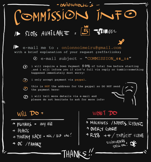 - ONIONHOLIC’S HALF BODY COMMISSION OPEN!! --please read the details on the pictures above if you’re