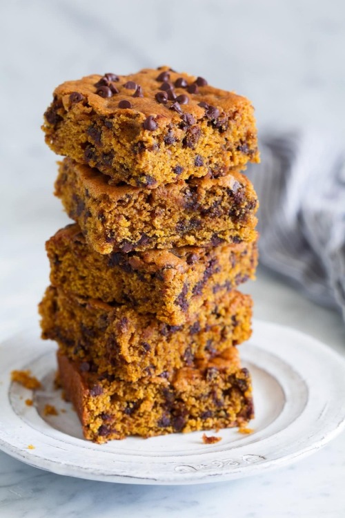 fullcravings: Pumpkin Bars with Chocolate Chips