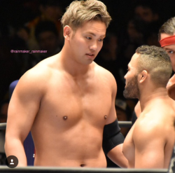 kazuchika:  I’m sorry tiny man, I do not speak your language. I must wrestle now. 
