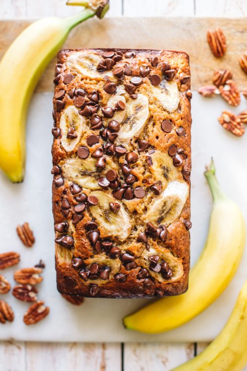 sweetoothgirl:  Banana Nut Bread with Chocolate Chips