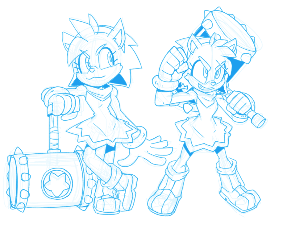 mikeluckas: I drew these Rouge and Amy redesigns for fun a while ago.