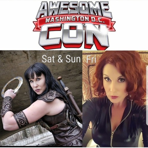 #Awesomecon line up! #Blackwidow on Friday. #Xena on Saturday and Sunday. You can find me at the #lg