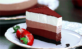 fatfatties:No-Bake Triple Chocolate Mousse Cake