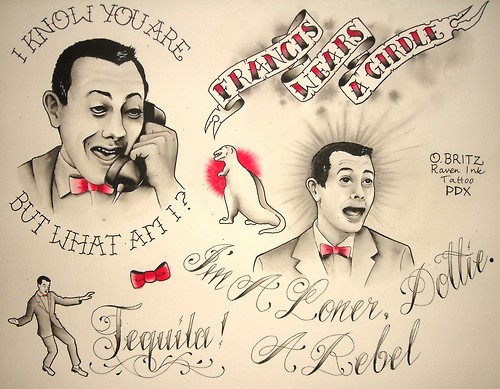 fuckyeahpeeweeherman:  Pee-wee Herman Tattoo Flash Sheet