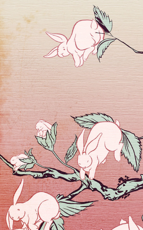 “Bunny Blossom”digital, 2005The second image in our “Seasons of the Rabbit” series.  This image popp