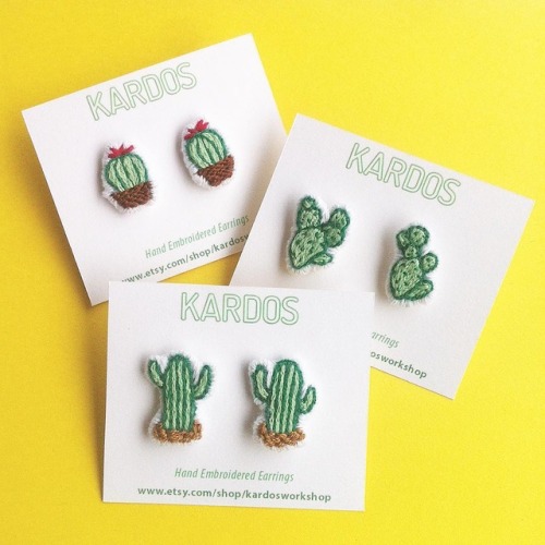 susiesfancies:whiteantcrawls:sosuperawesome:Embroidery Hoops and Earrings by Kardos Workshop on Etsy