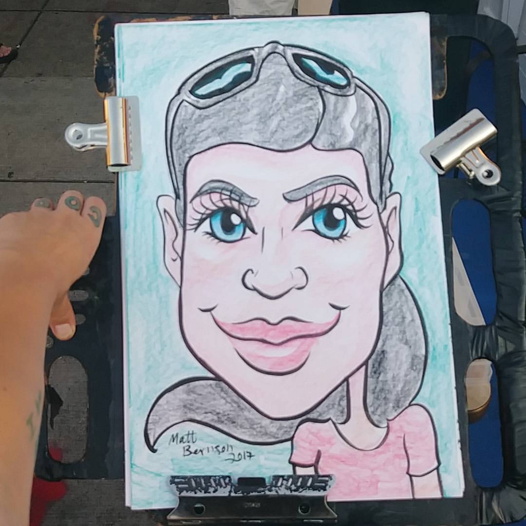 Doing caricatures at Dairy Delight! #caricature #malden #drawing  #caricatures #caricaturist