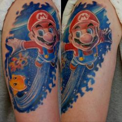 gamerink:    Super Mario Galaxy tattoo done