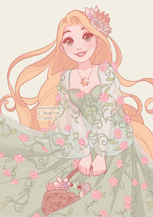 misshollyslair:Rapunzel gets the cottage-core treatment ! I really liked the concept arts of her in 