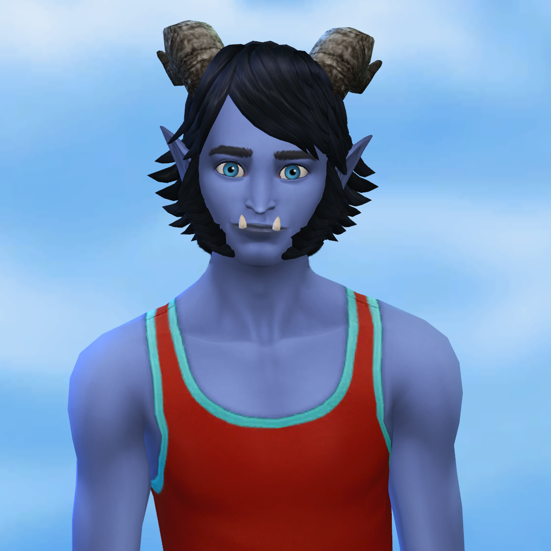 Zaneida & The Sims 4 — Jim-Half-Troll hair and facial hair Base game...