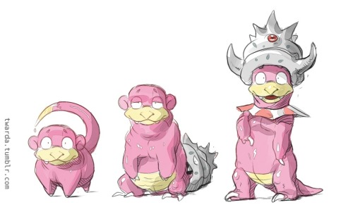 twarda:The latest mega evolution leak got me motivated to sketch a lot of Slowbros. Drawn&colore