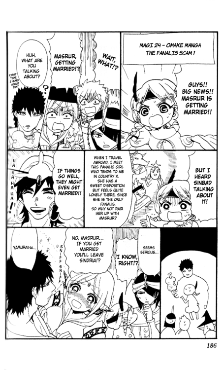 arashidono:Magi volume 24. Omake manga.It was too funny not to be done. And it was a good way to spe