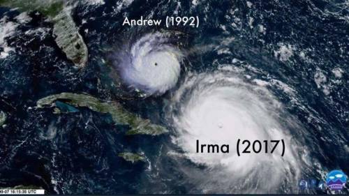 grey853: biglawbear:  thescalexwrites:  Scientists: “Climate change will be responsible for larger, more powerful storms.”  Deniers: “Irma is a Category 5, just like Andrew in 1992. Fake news.”  Scientists: “Did you miss the part where we said