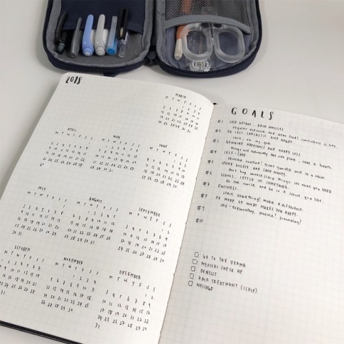 jhonstudies:my take on simple desk set up and spread. how many times did i actually plan 2018 on my 