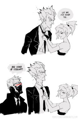 fayren:  Junkrat unwittingly gains a mom and a dad. I bet that suit’s on fire within five minutes. 