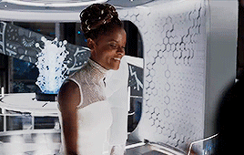 fallenvictory:   “I think the first [female character] I’m going to talk about is actually Shuri, played by Letitia.  That character, to have a little sister, it’s not very often that you see a superhero with a little sister. So I think that is