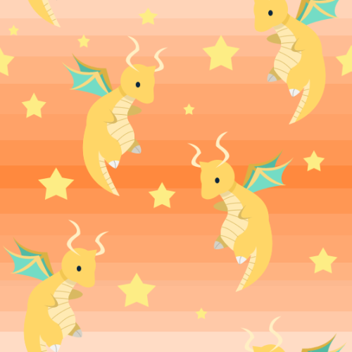 pokemonpalooza: Dragonite stripes and stars, and a plain white for anyone who just wants the dragon!