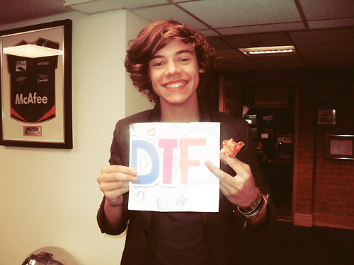forever:  never forget the time harry styles held up a poster that said “DTF” because he thought it meant Dedicated To Fans 