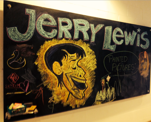 jonnamariephotography: Chalk drawing in main lobby of Marjorie Barrick Museum @ UNLV Jerry Lewis&rsq