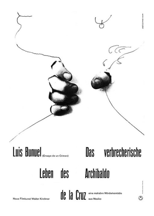Hans Hillmann, film poster for Luis Bunuel, The Criminal Life of Archibaldo de la Cruz, 1961. Neue F